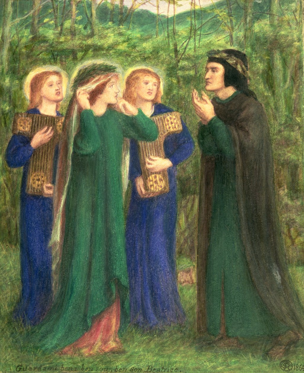 Dante találkozás Beatrice-vel alkotó: Dante Gabriel Charles Rossetti