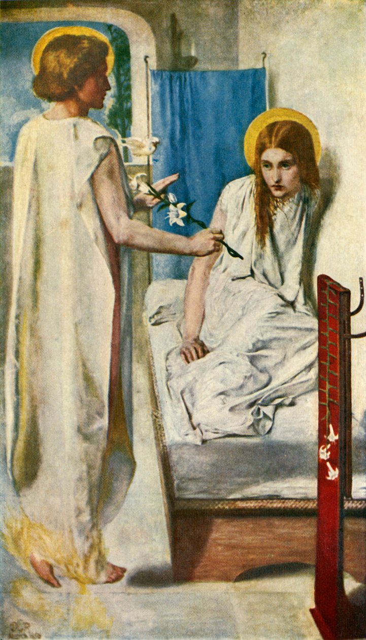 Íme, az Úr szolgálóleánya, 1849-1850, c1912 alkotó: Dante Gabriel Charles Rossetti
