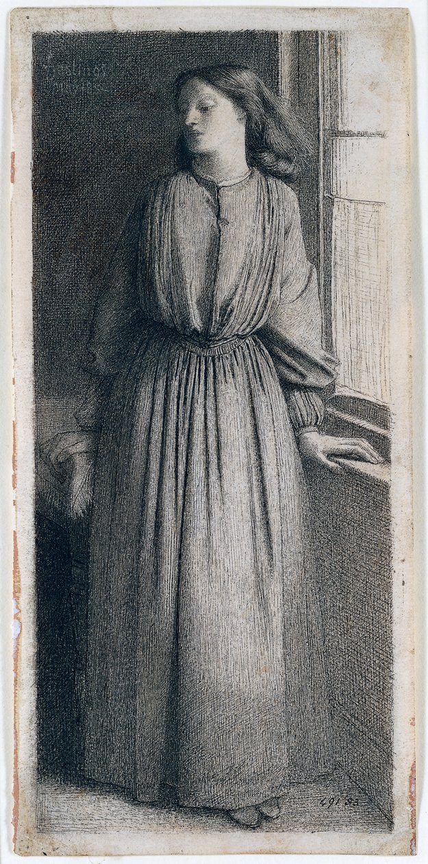 Elizabeth Siddal az ablaknál áll alkotó: Dante Gabriel Charles Rossetti