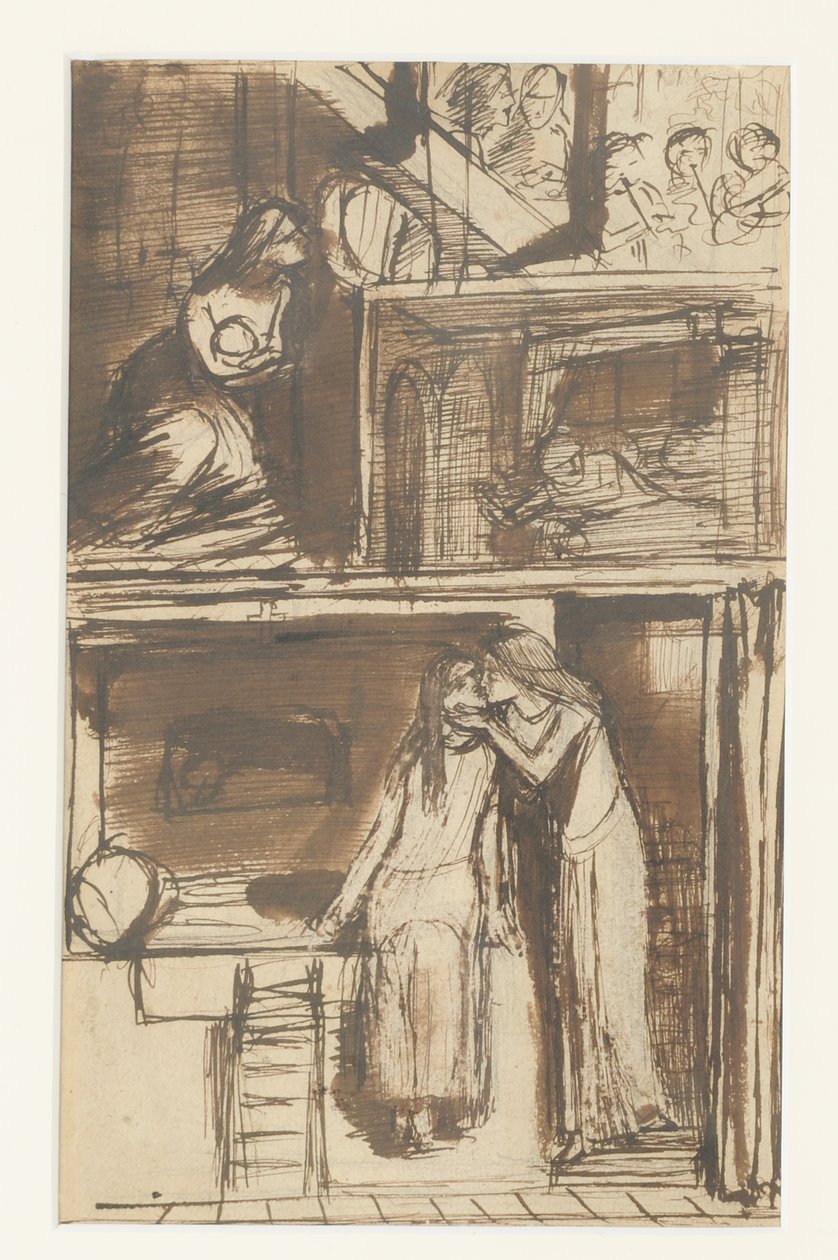 Fair Annie – Illusztráció egy balladához, 1854 körül (tinta, papír) alkotó: Dante Gabriel Charles Rossetti