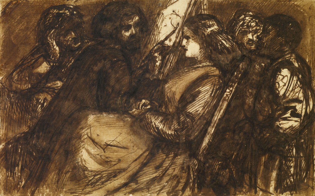 Giorgione festmény, 1853 körül (toll és barna tinta és tinta mosás papíron) alkotó: Dante Gabriel Charles Rossetti