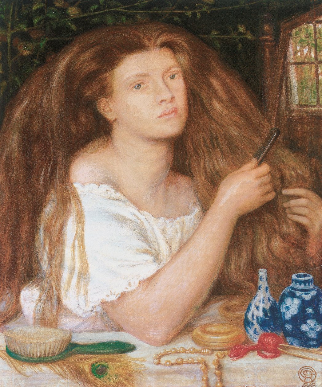 Arany Tresses, 1865 alkotó: Dante Gabriel Charles Rossetti