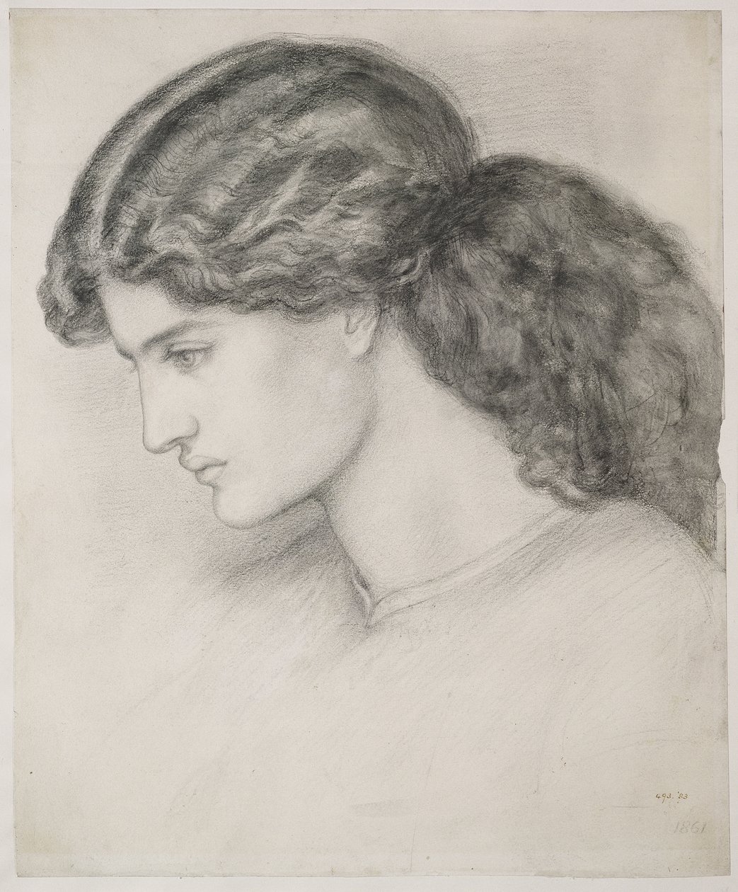 Egy nő feje, 1861 alkotó: Dante Gabriel Charles Rossetti
