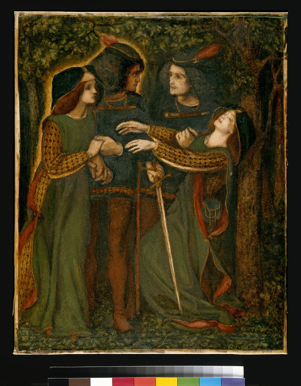 Hogyan ismerték meg magukat, 185060 körül (gouache) (lásd még: 63160) alkotó: Dante Gabriel Charles Rossetti