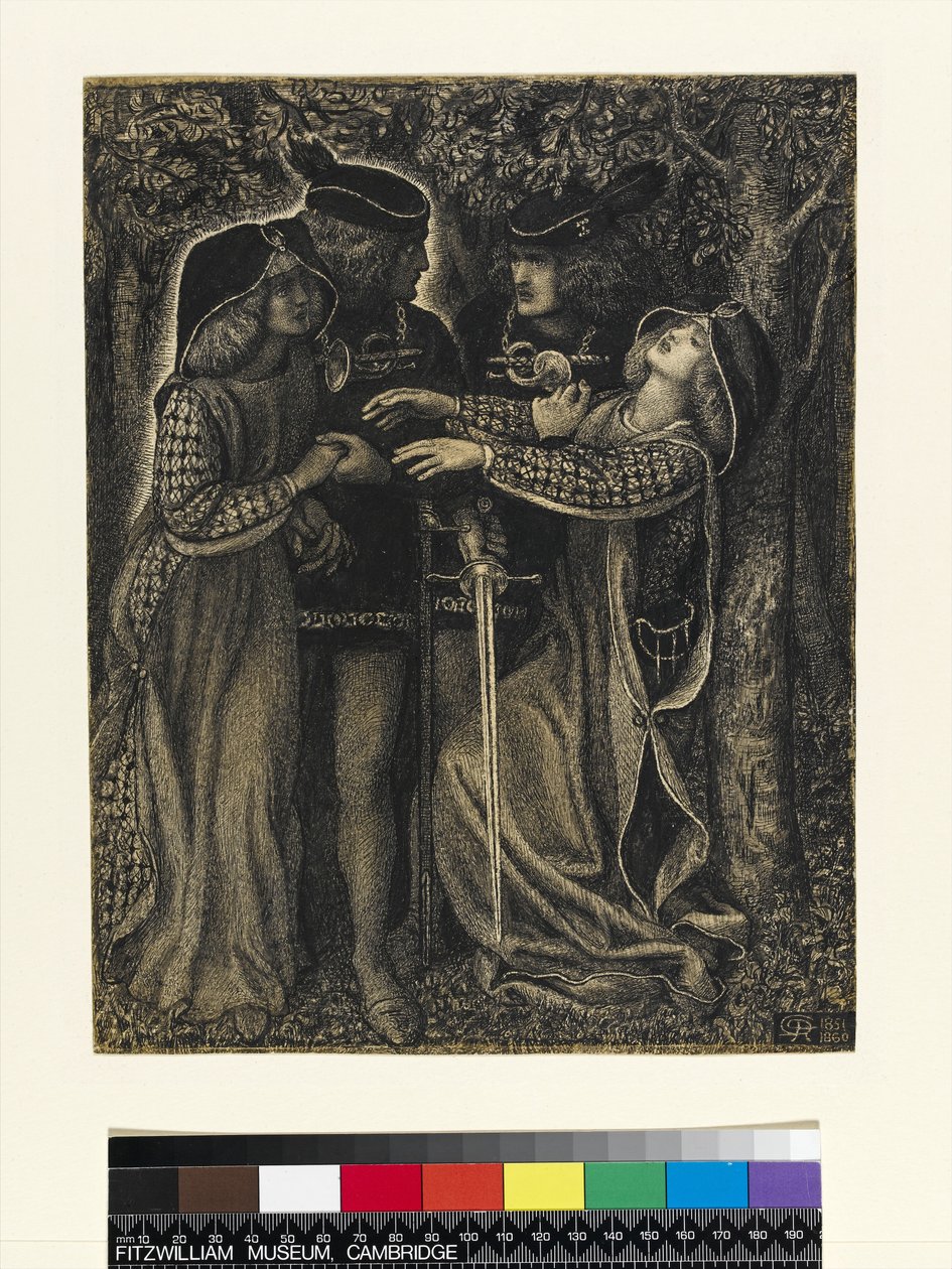 Hogyan ismerték meg magukat, 185060 körül (toll és indiai tinta) (lásd még: 63161) alkotó: Dante Gabriel Charles Rossetti