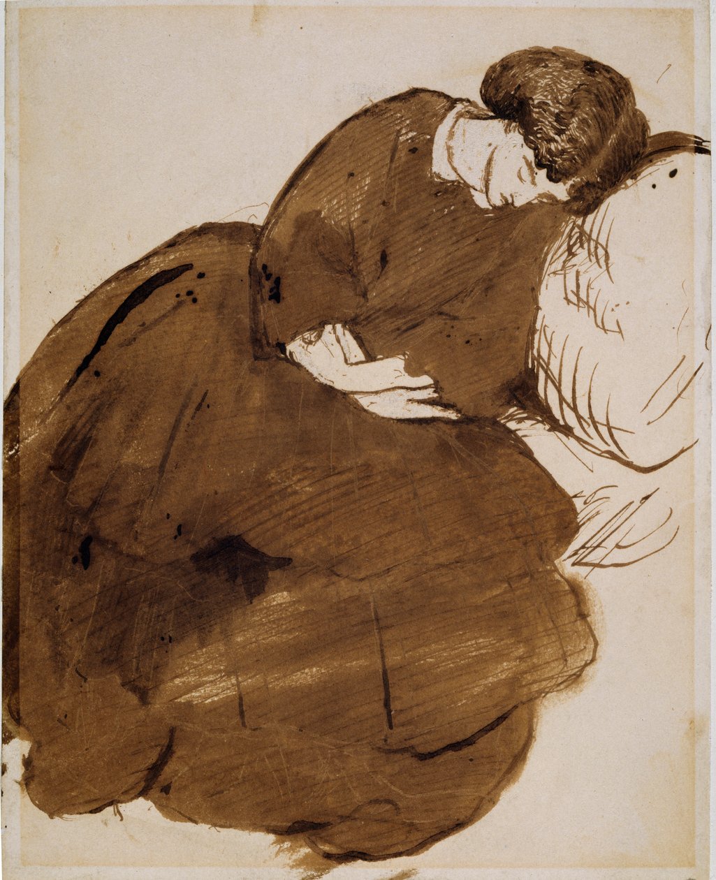 Jane Morris (1839-1914) (toll, tinta és mosás papíron) alkotó: Dante Gabriel Charles Rossetti