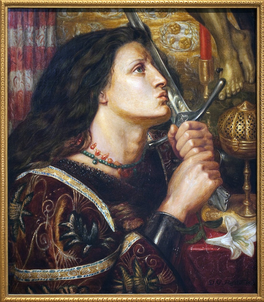 Jeanne of Arc megcsókolja a szabadulás kardját, 1863 alkotó: Dante Gabriel Charles Rossetti