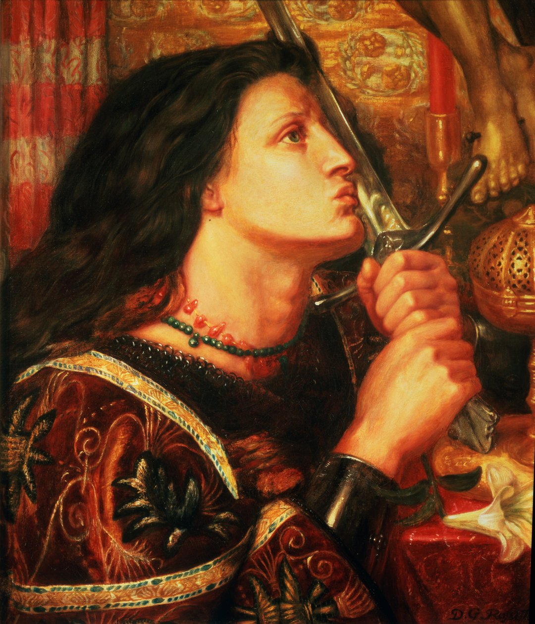 Jeanne of Arc megcsókolja a szabadulás kardját, 1863 alkotó: Dante Gabriel Charles Rossetti
