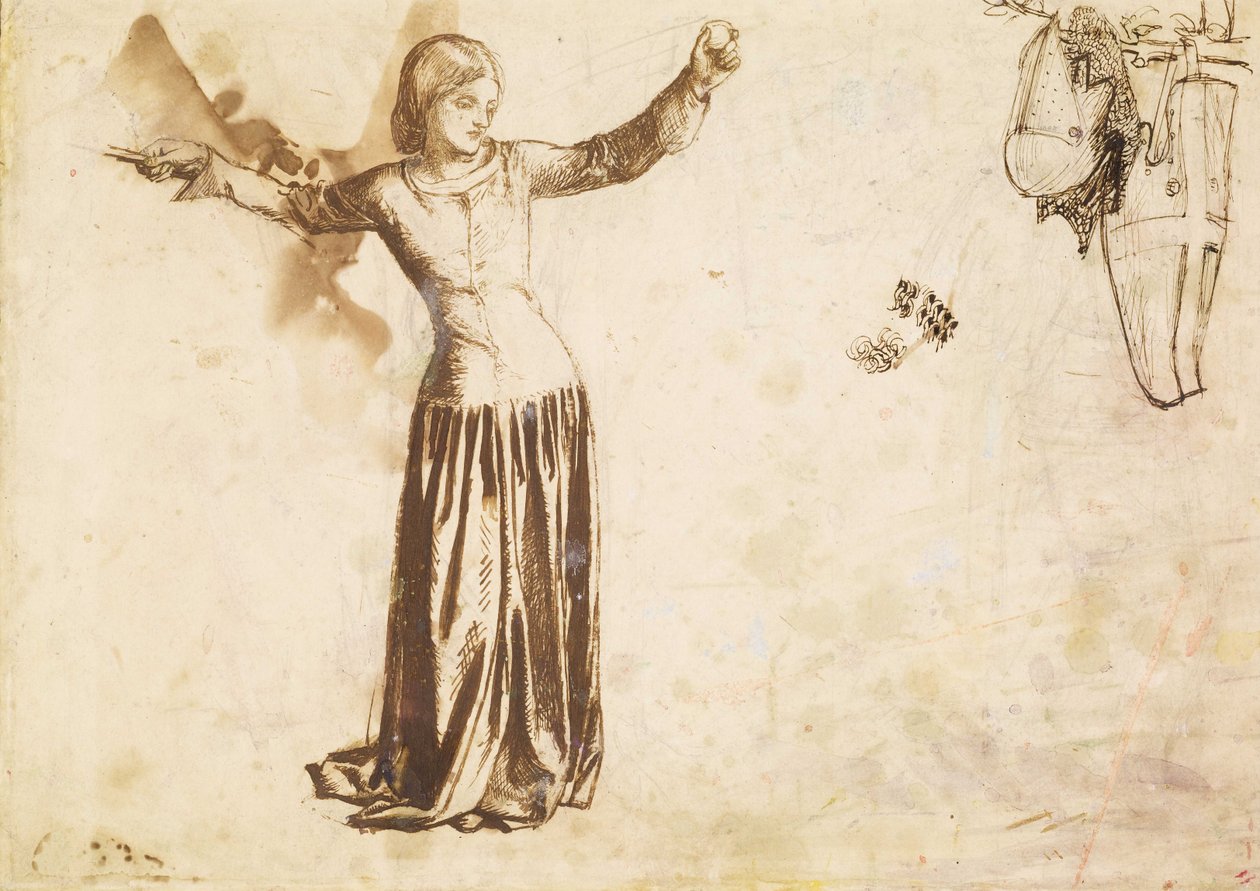 Launcelot a Szent Grál kegyhelyében, 1857, Study for Guenevere alkotó: Dante Gabriel Charles Rossetti
