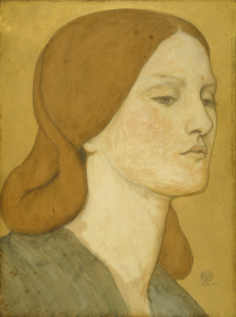 No.1575 Egy zöld ruhás lány feje (Elizabeth Siddal), 1850-65 alkotó: Dante Gabriel Charles Rossetti