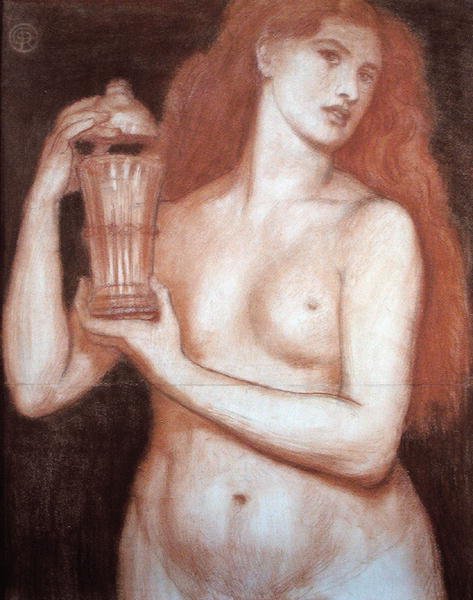 Pandora (kréta papíron) alkotó: Dante Gabriel Charles Rossetti