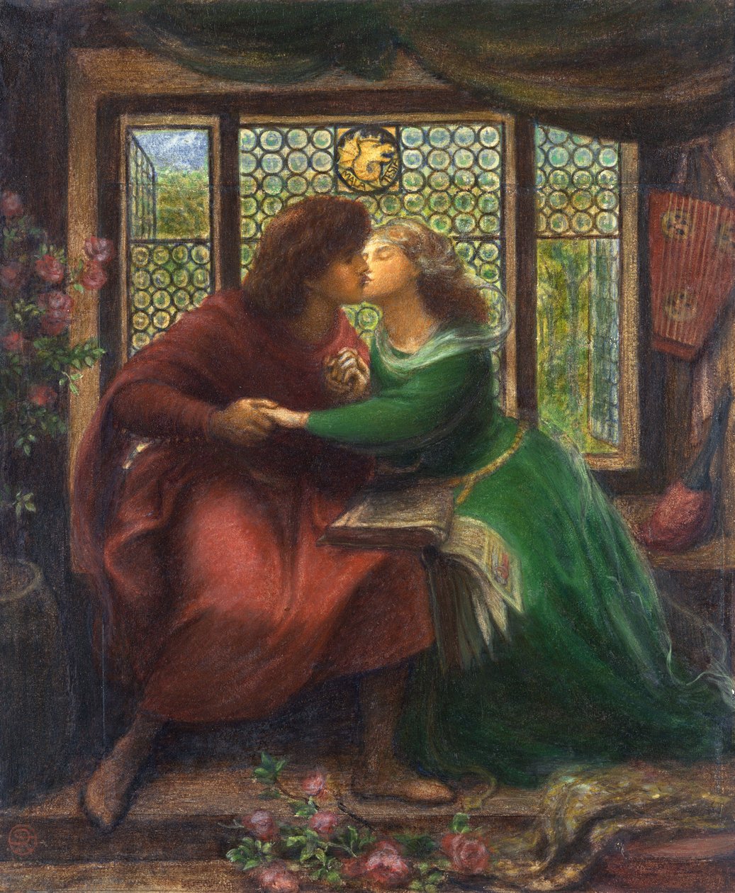 Paolo (Malatesta) (1246 körül vagy 1248-1285 körül) és Francesca da Rimini (vagy da Polenta) (1255-1285) – Dante Alighieri (1265) "La Divina Commedia" (Az isteni színjáték) szereplőjének ábrázolása - 1321) - Dante Gabriel Rossetti (1828-1882) munkája alkotó: Dante Gabriel Charles Rossetti