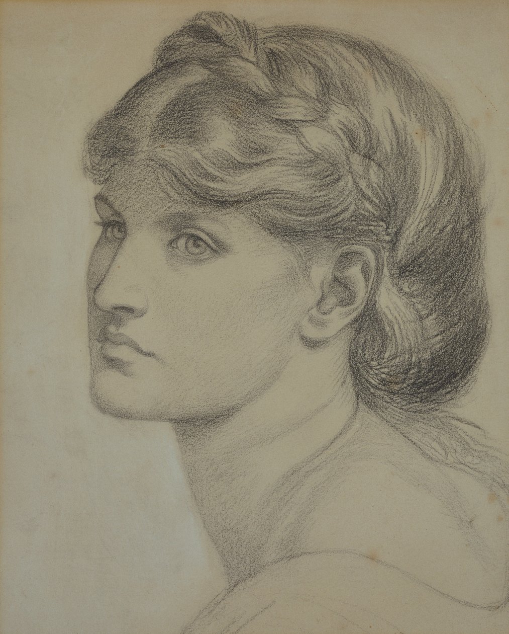 Alexa Wilding portréja, a „The Bower Meadow” című tanulmány alkotó: Dante Gabriel Charles Rossetti