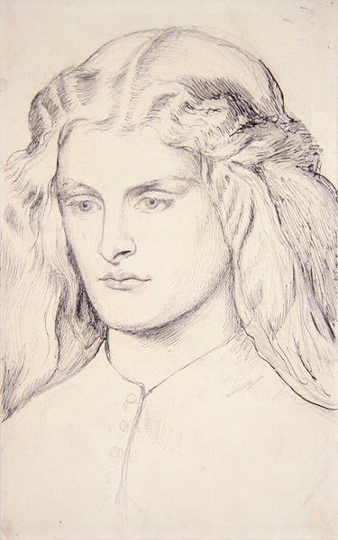 Annie Miller portrétanulmánya, 1860-63 körül (toll, indiai tinta és grafit papíron) alkotó: Dante Gabriel Charles Rossetti