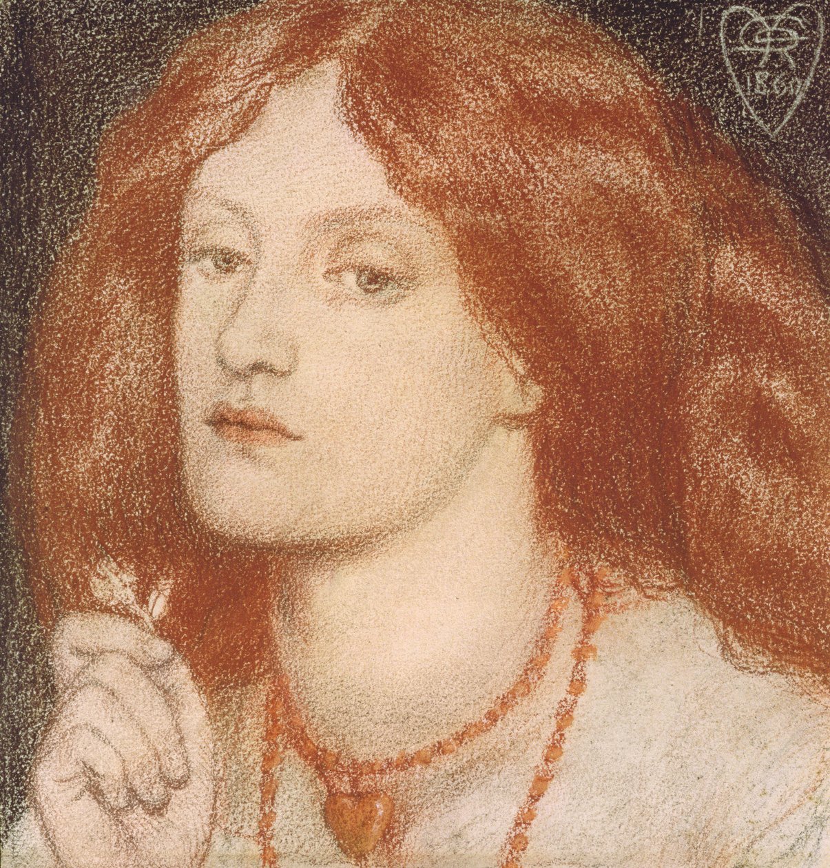 Regina Cordium avagy a szívek királynője, 1860 (pasztell, papíron) alkotó: Dante Gabriel Charles Rossetti