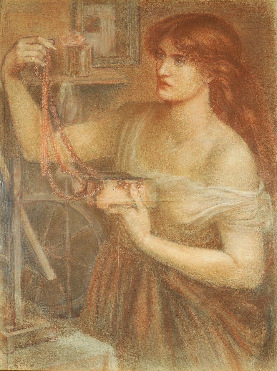 Feltámadt hajnalban – Gretchen felfedezi a Faust ékszereit, 1868 (kréta papíron) alkotó: Dante Gabriel Charles Rossetti