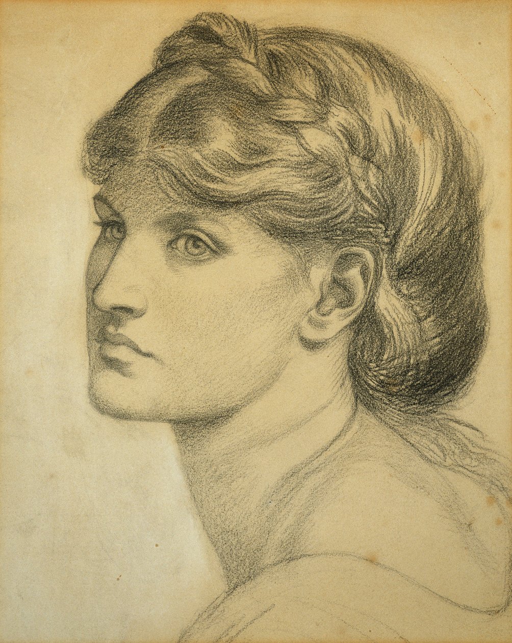 Tanulmány egy fejről a "The Bower Meadow"-hoz, 1872 alkotó: Dante Gabriel Charles Rossetti