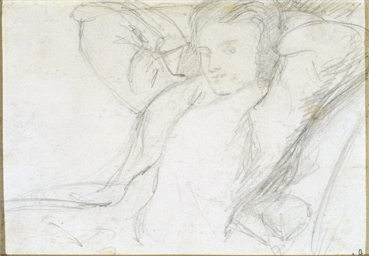 Tanulmány egy ülő hölgyről, 1860 (grafit papíron) alkotó: Dante Gabriel Charles Rossetti