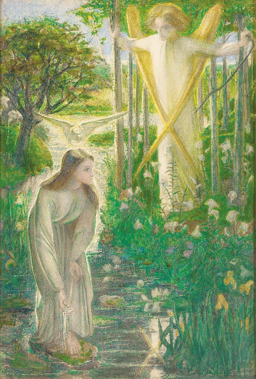 Angyali üdvözlet, 1855 alkotó: Dante Gabriel Charles Rossetti