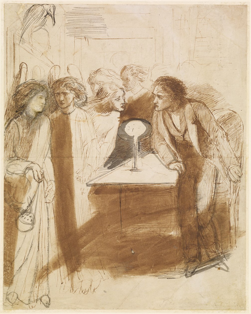 A holló – Angyallábok, 1847 körül alkotó: Dante Gabriel Charles Rossetti