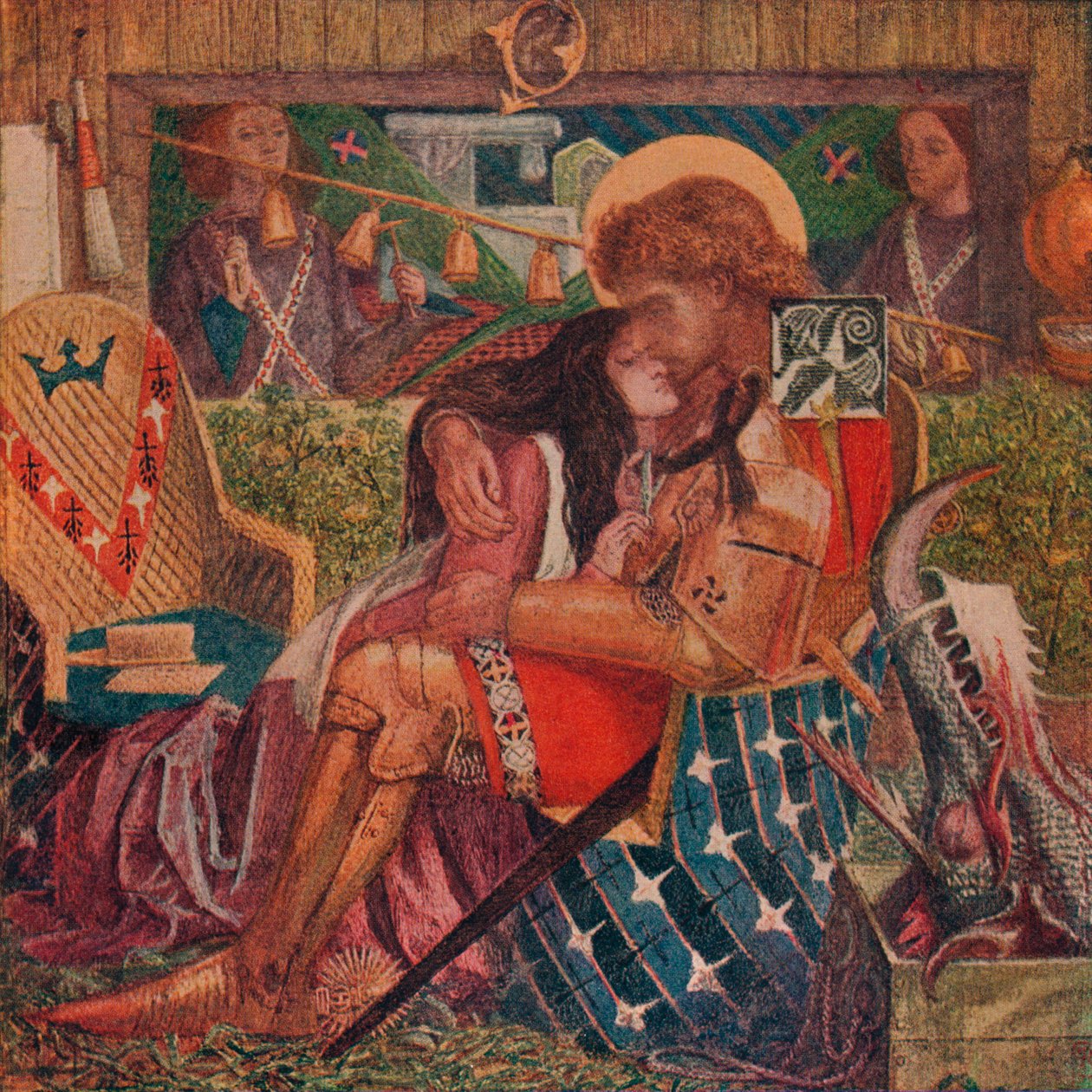 Szent György és Sabra hercegnő esküvője, 1857 alkotó: Dante Gabriel Charles Rossetti