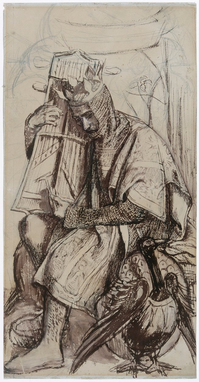 "Study for "The seed of David" Alterpiece: David as King, 1860. Művészek: King David, Dante Gabriel Rossetti. alkotó: Dante Gabriel Rossetti