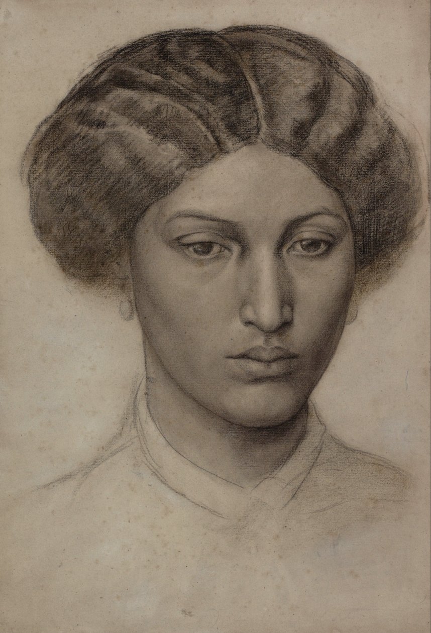 Egy fiatal nő feje [Mrs. Eaton] alkotó: Dante Gabriel Rossetti