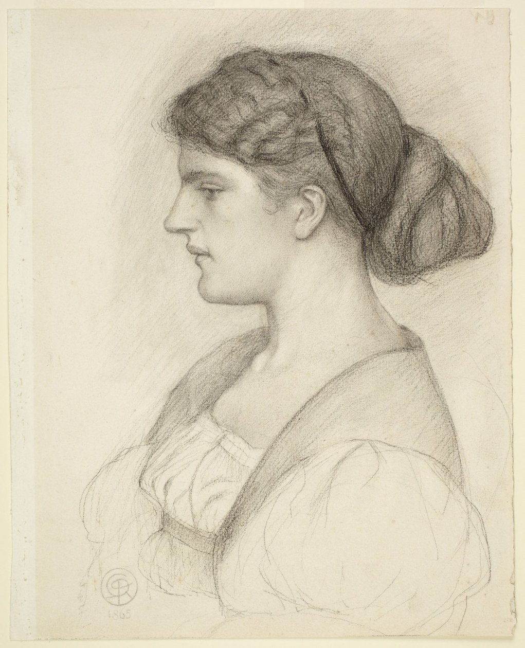 Fanny Cornforth profilból ábrázolt mellszobra alkotó: Dante Gabriel Rossetti