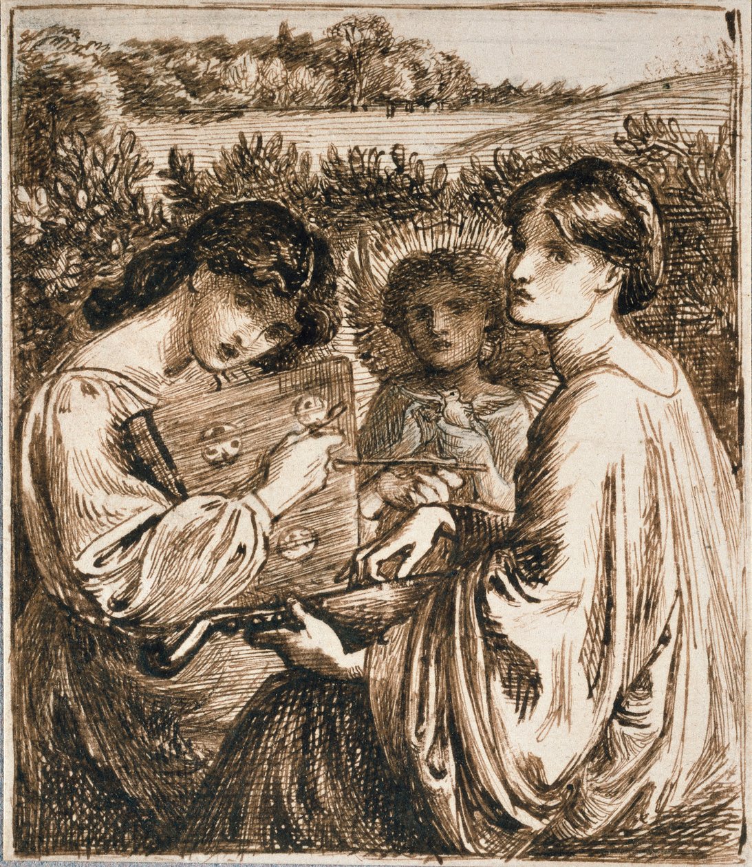 Tanulmány a Bower Meadow számára, 19. század vége alkotó: Dante Gabriel Rossetti