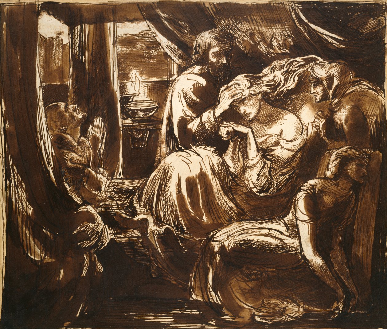 Lady Macbeth halála, 1875 alkotó: Dante Gabriel Rossetti