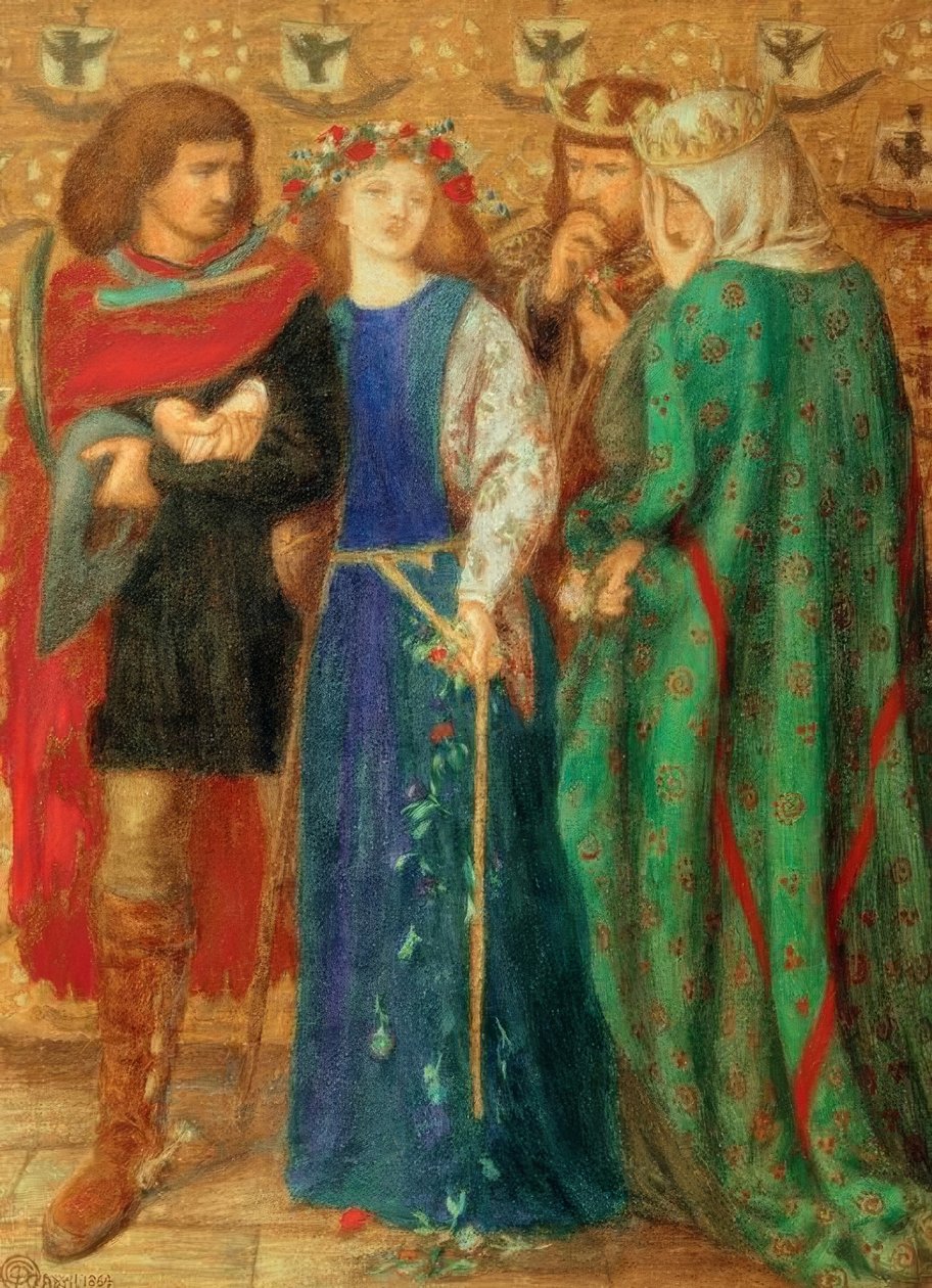 Ophelia első őrülete alkotó: Dante Gabriel Charles Rossetti
