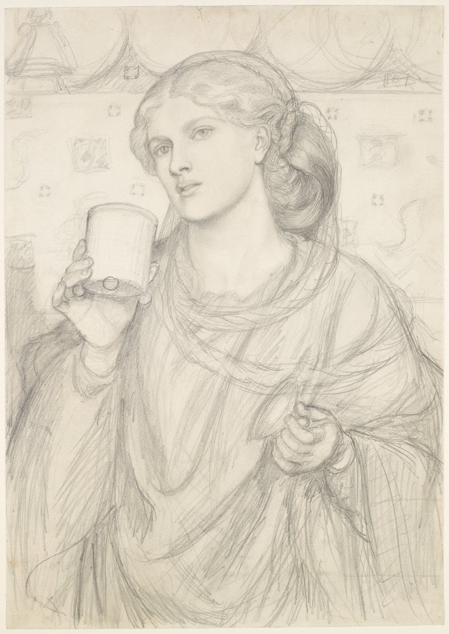 The Loving Cup - Kompozíciós tanulmány alkotó: Dante Gabriel Rossetti