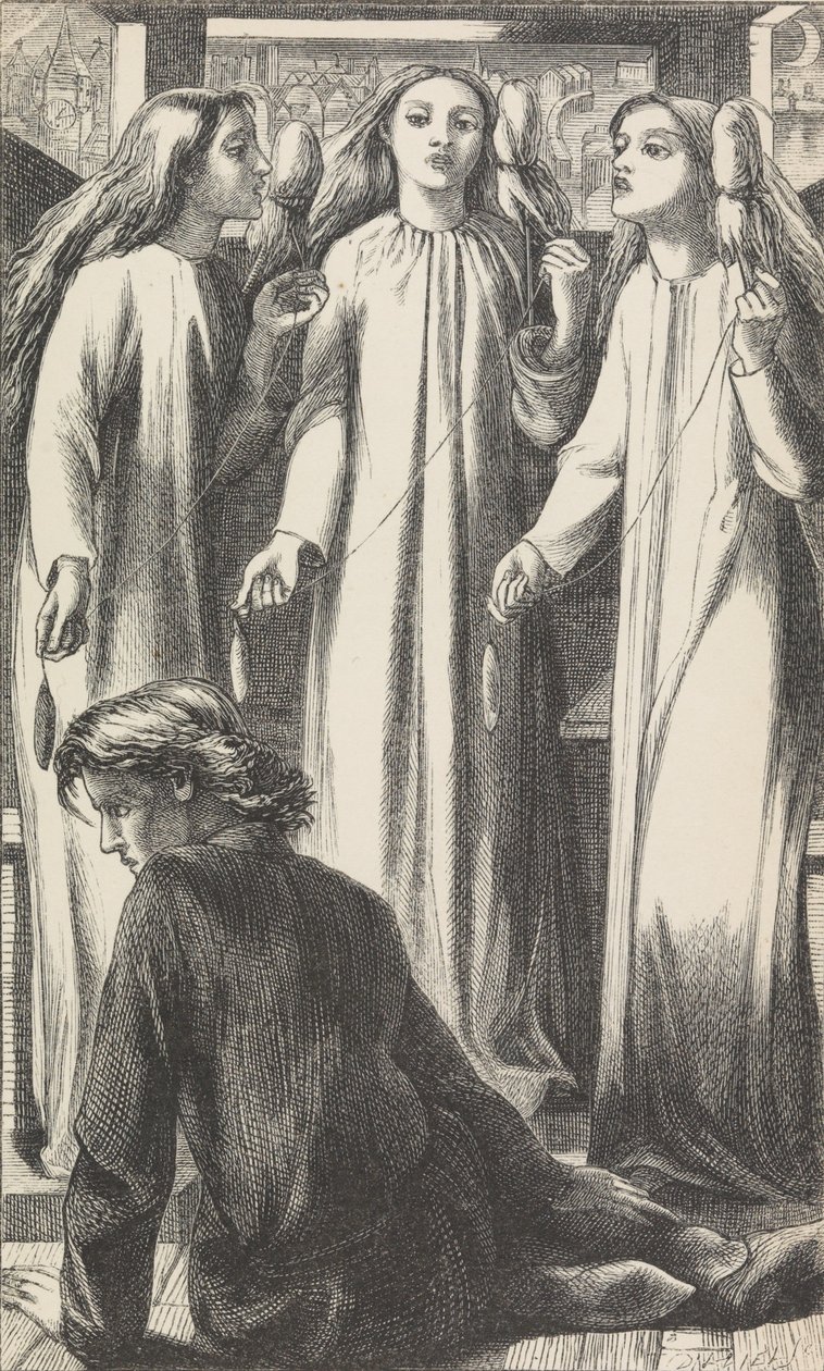 A zenemester, 1855. alkotó: Dante Gabriel Rossetti