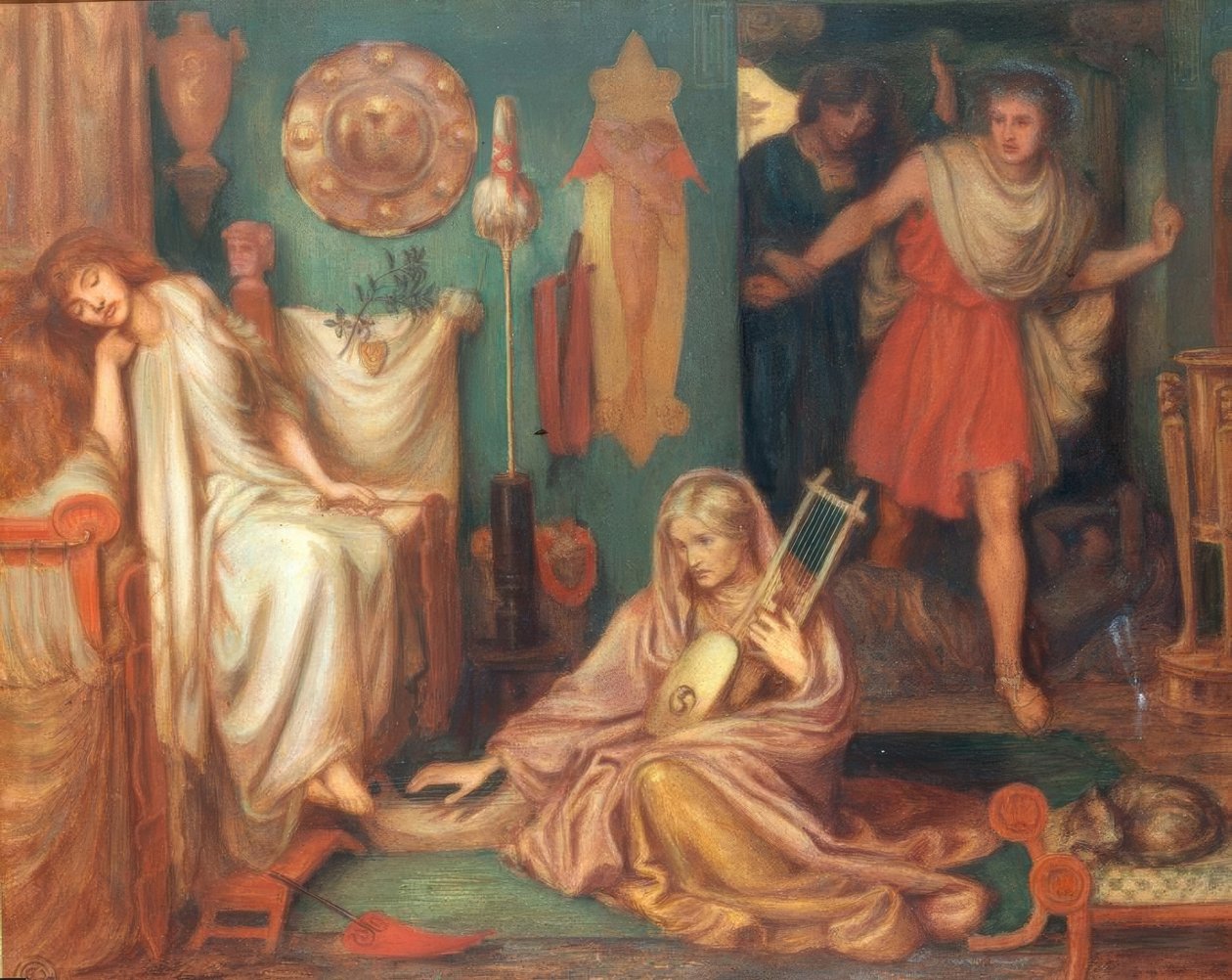 Tibullus visszatérése Deliába alkotó: Dante Gabriel Charles Rossetti