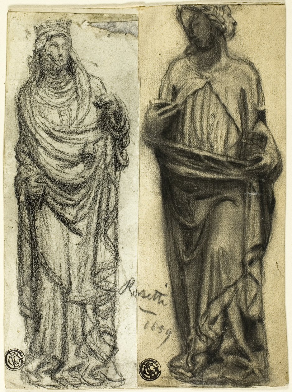 Két tanulmány a középkori szobrászatról alkotó: Dante Gabriel Rossetti
