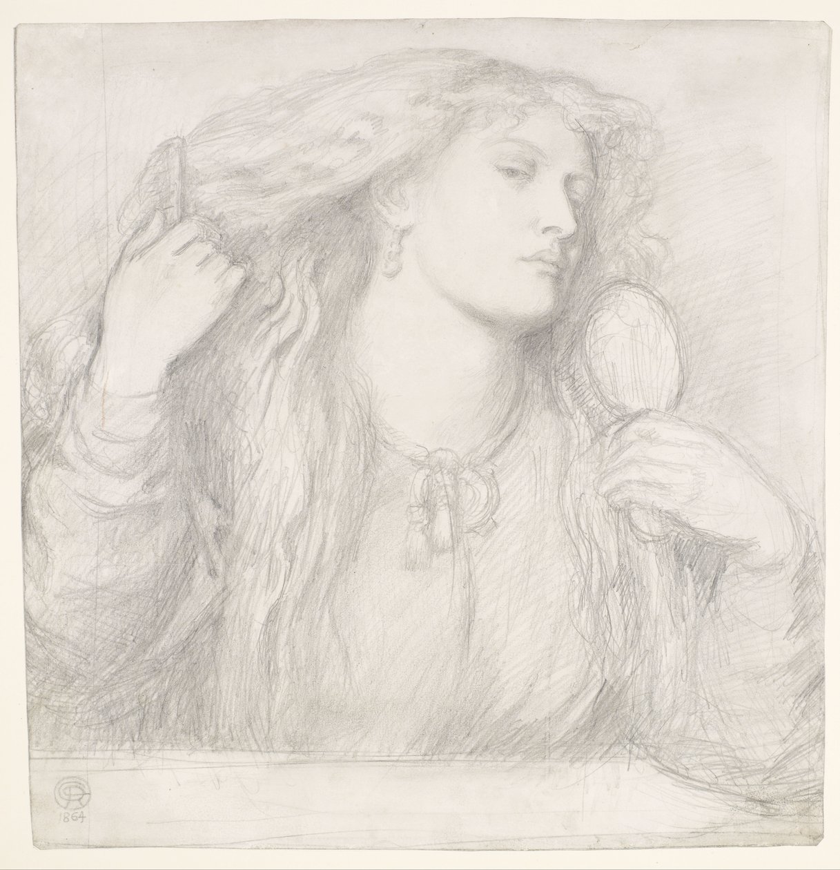 Nő fésülködik a haját, Fanny Cornforth alkotó: Dante Gabriel Rossetti