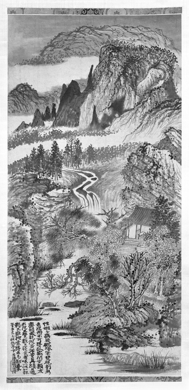 hegyi táj, Huang gong (1269-1354) után 1671 alkotó: Daoji Shitao