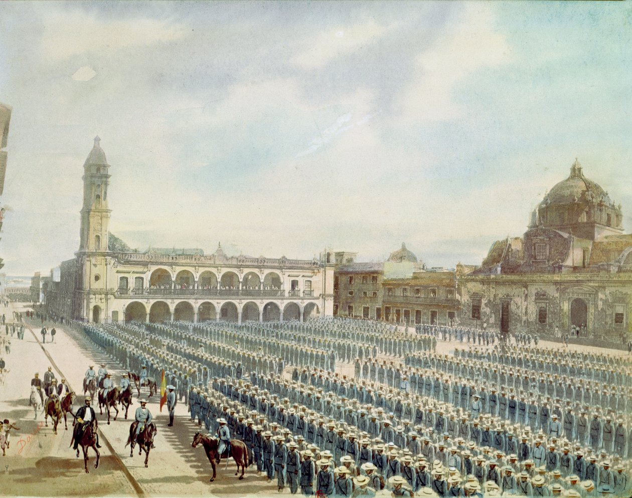 A spanyol expedíciós hadtest Vera Cruzban 1862-ben Juan Prim y Prats (1814-70) tábornok parancsa alatt alkotó: Daries