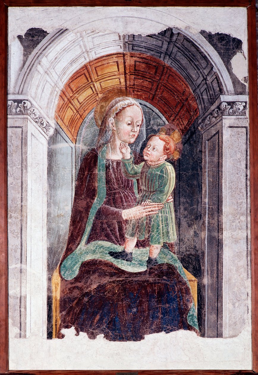 Madonna gyerekkel (Freskó alkotó: Dario da (attr.to) Treviso