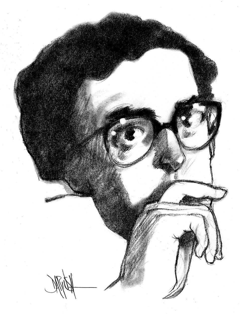 Adriano Romualdi (digitális színes ceruzarajz) alkotó: Dariush Radpour