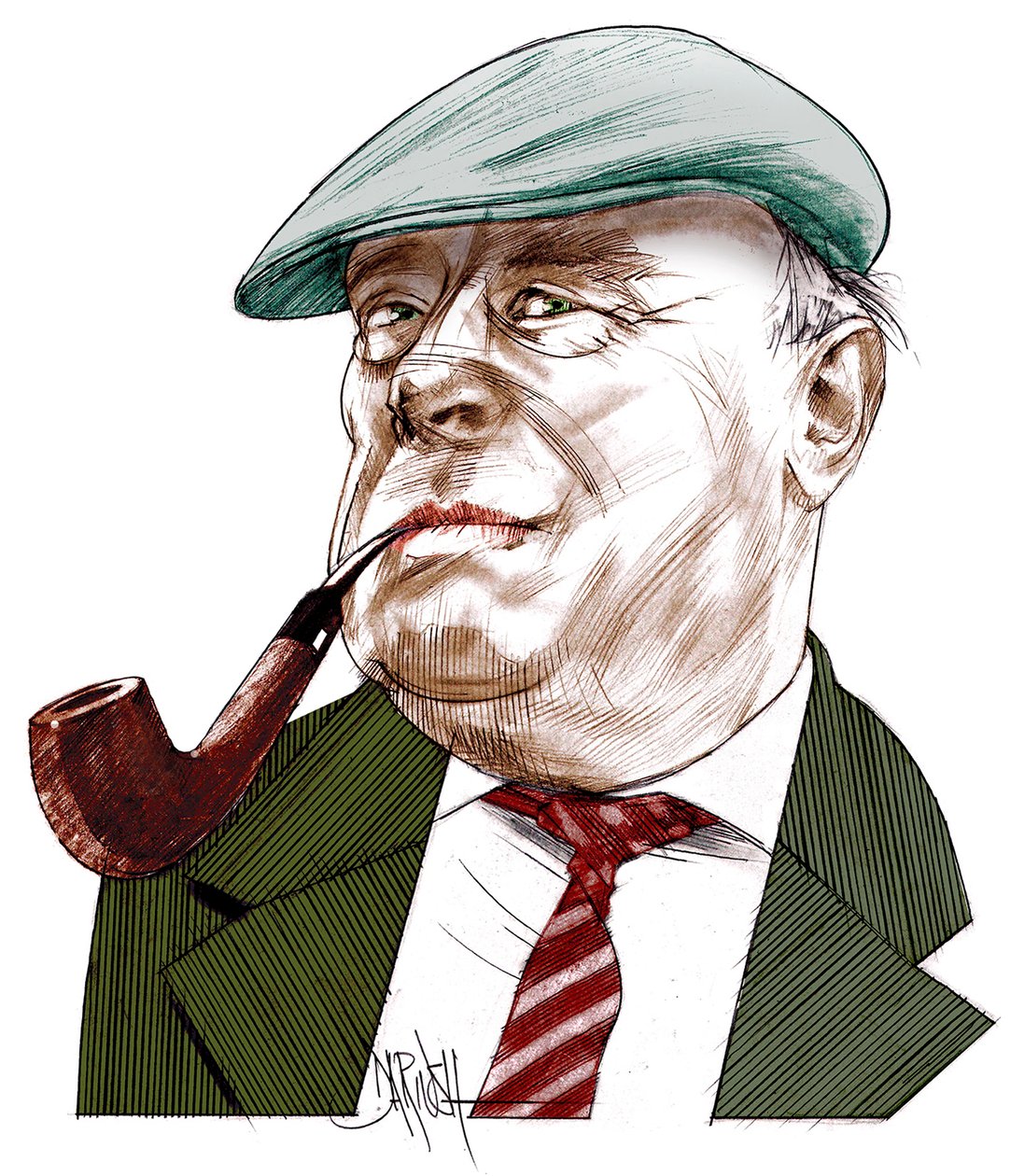 Ernst Von Salamon, 2021 (digitális színes ceruzarajz) alkotó: Dariush Radpour