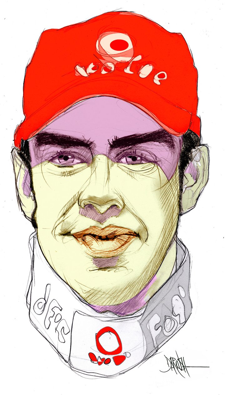Fernando Alonso Díaz (digitális színes ceruzarajz) alkotó: Dariush Radpour