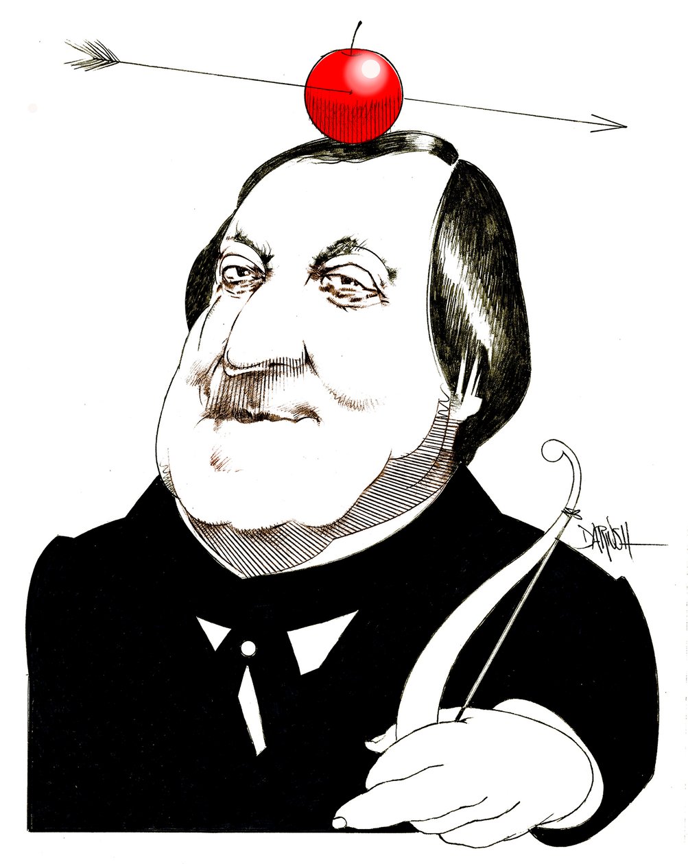 Gioachino Rossini, 2024 (digitális színes ceruzarajz) alkotó: Dariush Radpour