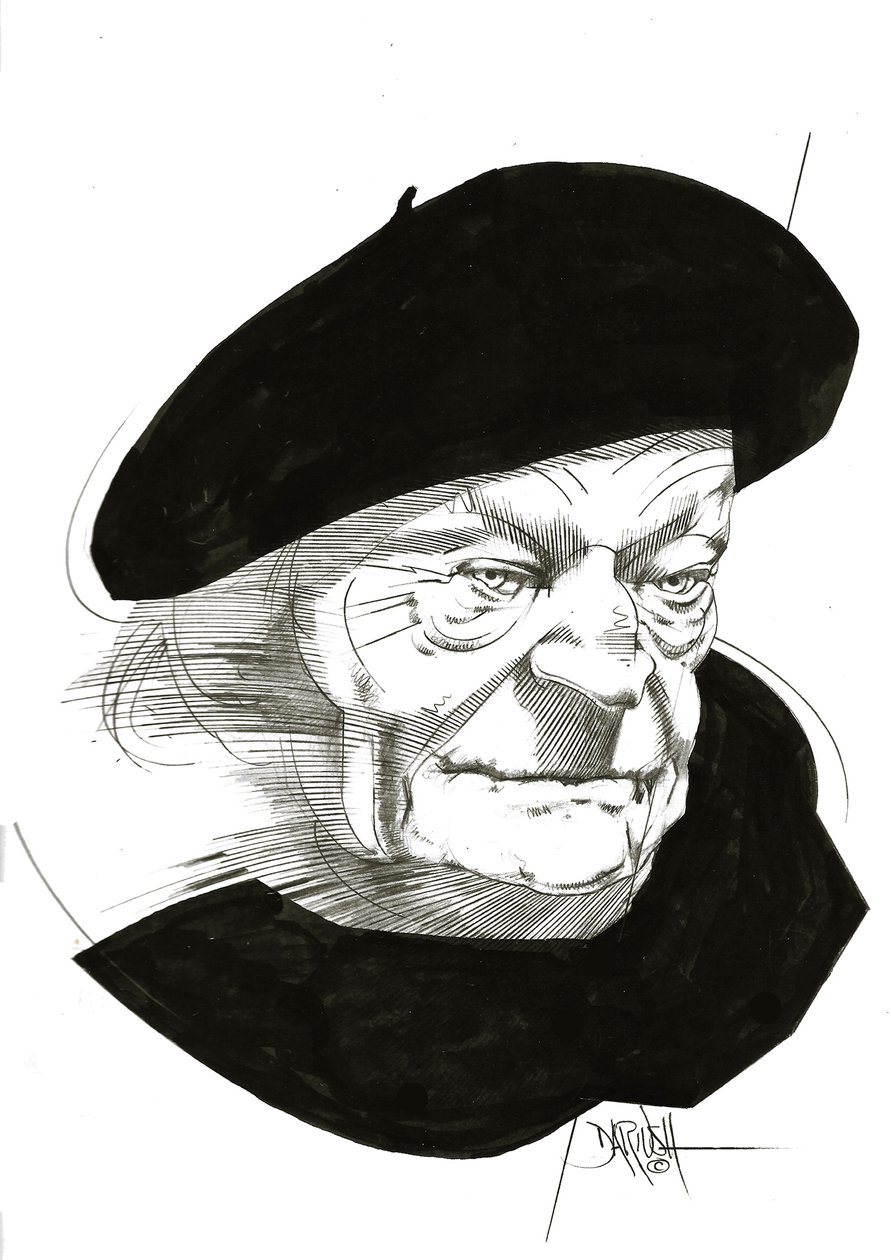 Giuseppe Ungaretti, 2024 (digitálisan javított ceruzarajz) alkotó: Dariush Radpour