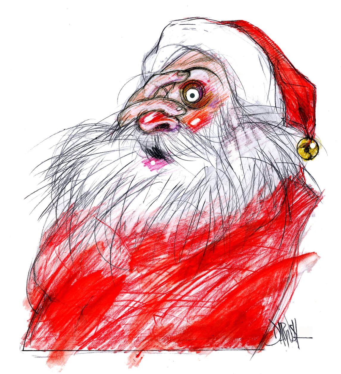 Mikulás, 2008 (digitális színes ceruzarajz) alkotó: Dariush Radpour