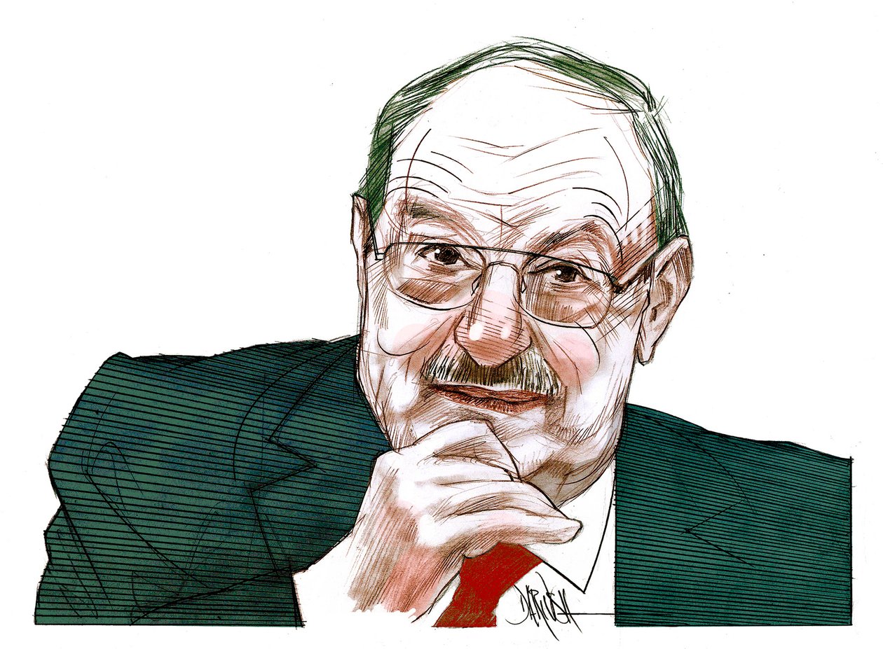 Umberto Eco (digitális színes ceruzarajz) alkotó: Dariush Radpour