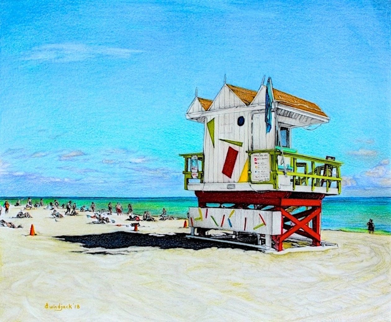Sand Between My Toes, 2018 (ceruza, papír) alkotó: Darrell Windjack