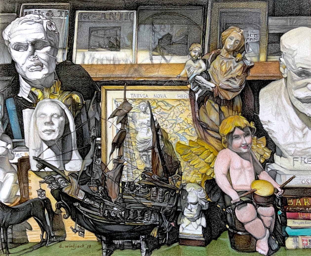 Window Shopping, 2019 (ceruza, papír) alkotó: Darrell Windjack