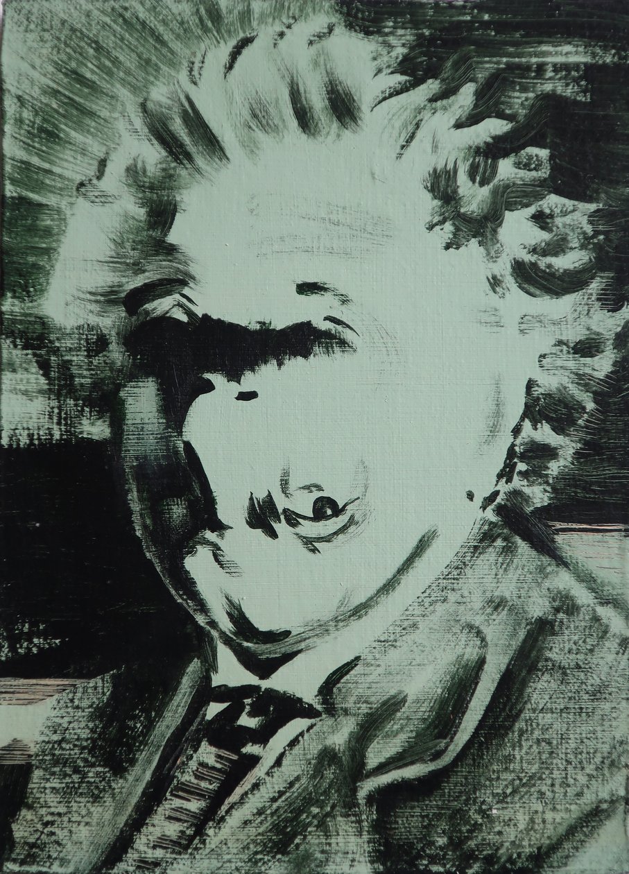 Einstein, 2013 (akril, tábla) alkotó: Darren Coffield