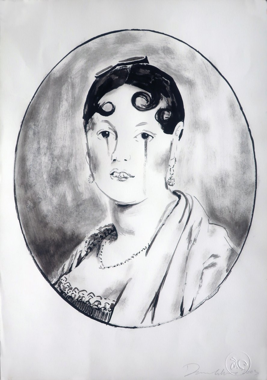 Ingre Girl 3, 2003 (tus, papír) alkotó: Darren Coffield
